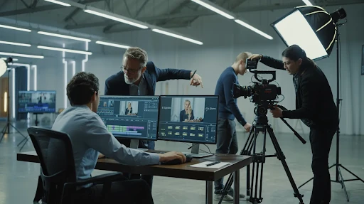 Behind the scenes of a corporate media production