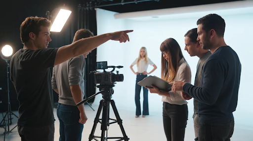 Marketers shooting a video for their campaign