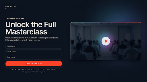 A form for gated video content