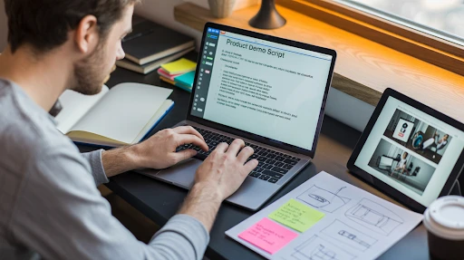 A professional working on a script