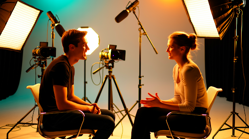 Conversation between two participants in a video