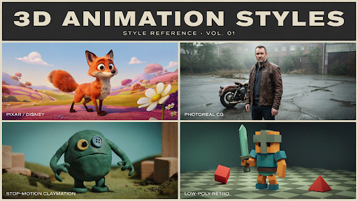Examples of 3D animation styles