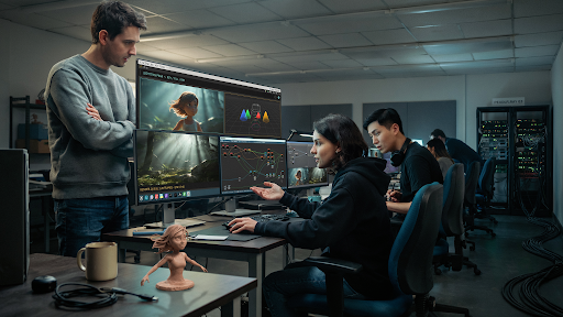 Lighting and rendering process in character animation