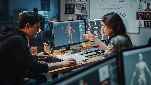 The character rigging process in animation